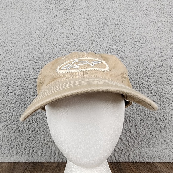 Greg Norman Fishing Embroidered Logo Golf Hat Adjustable Baseball Cap Khaki - Picture 1 of 8